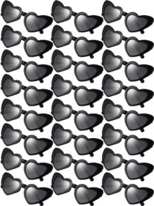 flutesan 24 pair bachelorette sunglasses heart sunglasses retro heart shaped eyewear vintage cat style glasses for women(black)