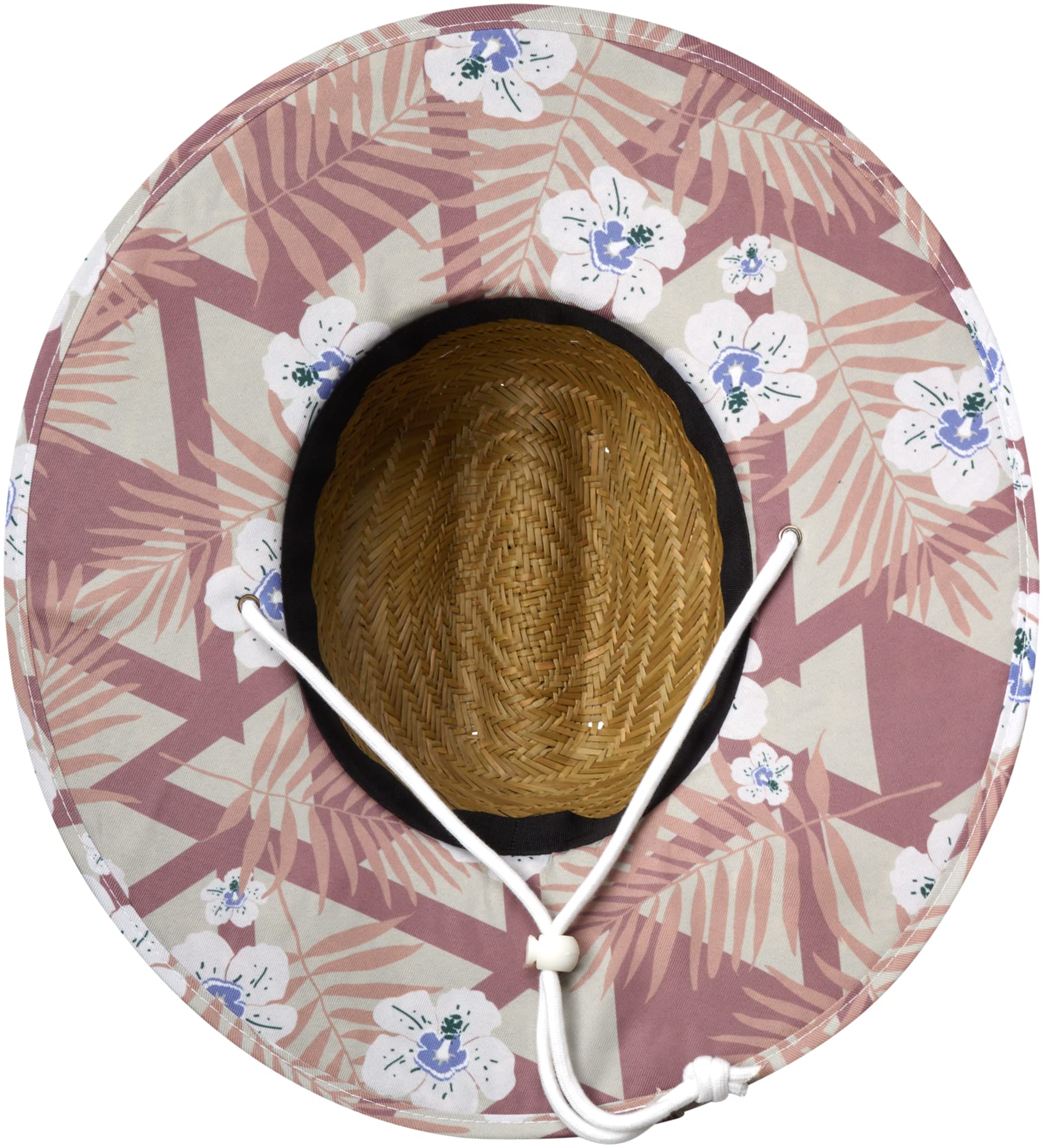 Hurley Women's Sun Hat - Medium Brim Real Straw Hats for Women with Chin Strap, Melon Tint