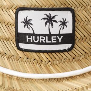 Hurley Women's Sun Hat - Medium Brim Real Straw Hats for Women with Chin Strap, Melon Tint