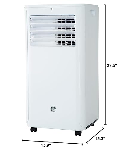 GE 6,100 BTU Portable Air Conditioner for Small Rooms up to 250 sq ft., 3-in-1 with Dehumidify, Fan and Auto Evaporation, Included Window Installation Kit