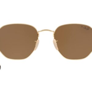 Ray-Ban RB3548N Hexagonal Sunglasses+ Vision Group Accessories Bundle (Arista/Crystal Brown Polarized(001/57), 51, Millimeters)