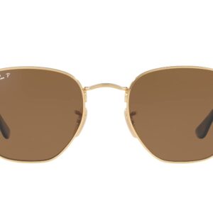 Ray-Ban RB3548N Hexagonal Sunglasses+ Vision Group Accessories Bundle (Arista/Crystal Brown Polarized(001/57), 51, Millimeters)