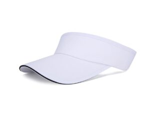 vovcig adjustable empty top sun hat white visors for women beach sports sun hat men women sun sports visor hat (white)