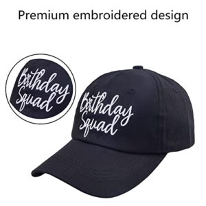 6 Pack Birthday Party Hats Funny Birthday Queen Squad Embroidery Adjustable Black Baseball Cap for Women