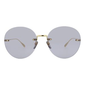 Gucci Round/Oval Sunglasses Gold Gold Violet Luxury Eyewear Made In Japan Metal Frame Designer Fashion for Everyday Luxury