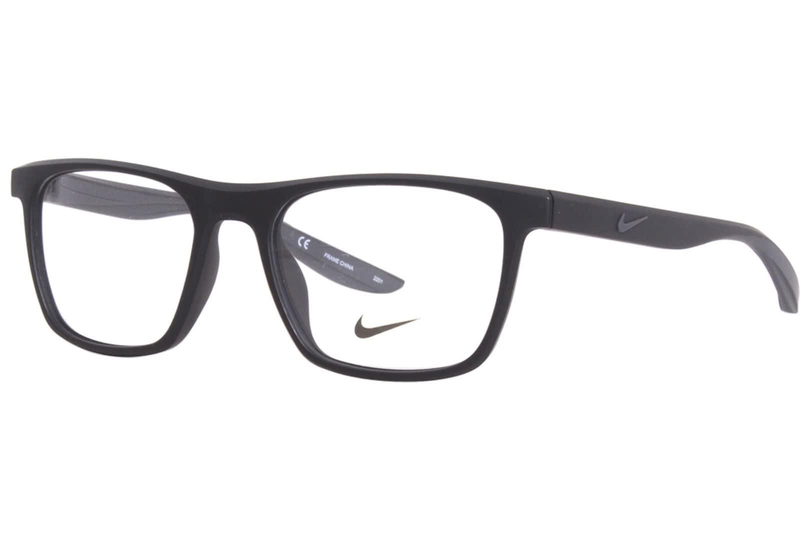 Nike 7039 001 Eyeglasses Matte Black Full Rim Rectangle Shape 52mm