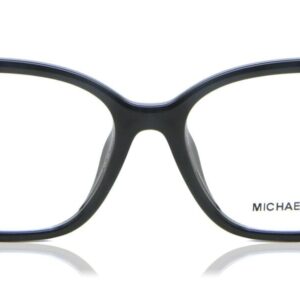 Michael Kors Eyewear Women's MK4094U Karlie I Universal Fit Square Prescription Eyewear Frames, Black/Demo Lens, 53 mm