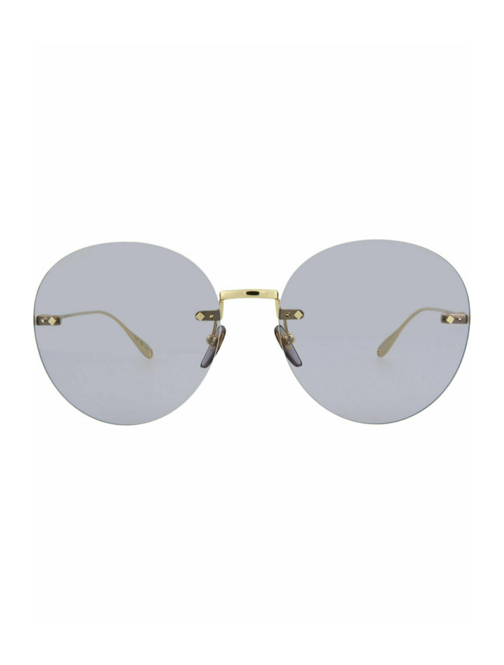 Gucci Round/Oval Sunglasses Gold Gold Violet Luxury Eyewear Made In Japan Metal Frame Designer Fashion for Everyday Luxury