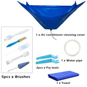 Air Conditioner Cleaning Cover Kit, Waterproof Wall Mounted Split Air Conditioner Dust Washing Clean Cover with 2.4mWater Pipe - Mini Split Clean Bag for Household 1~1.5P(size:135x60cm)