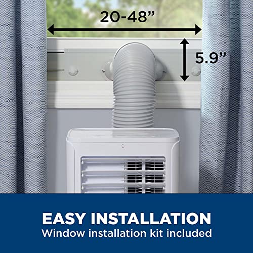 GE 6,100 BTU Portable Air Conditioner for Small Rooms up to 250 sq ft., 3-in-1 with Dehumidify, Fan and Auto Evaporation, Included Window Installation Kit