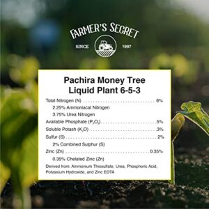 Farmer’s Secret Money Tree Liquid Plant Food Fertilizer (8oz) - Super Concentrated - Strengthen Roots and Encourage Growth in All Varieties of Money Trees