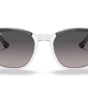 Ray-Ban Unisex Sunglasses Green On Transparent Frame, Grey Lenses, 52MM