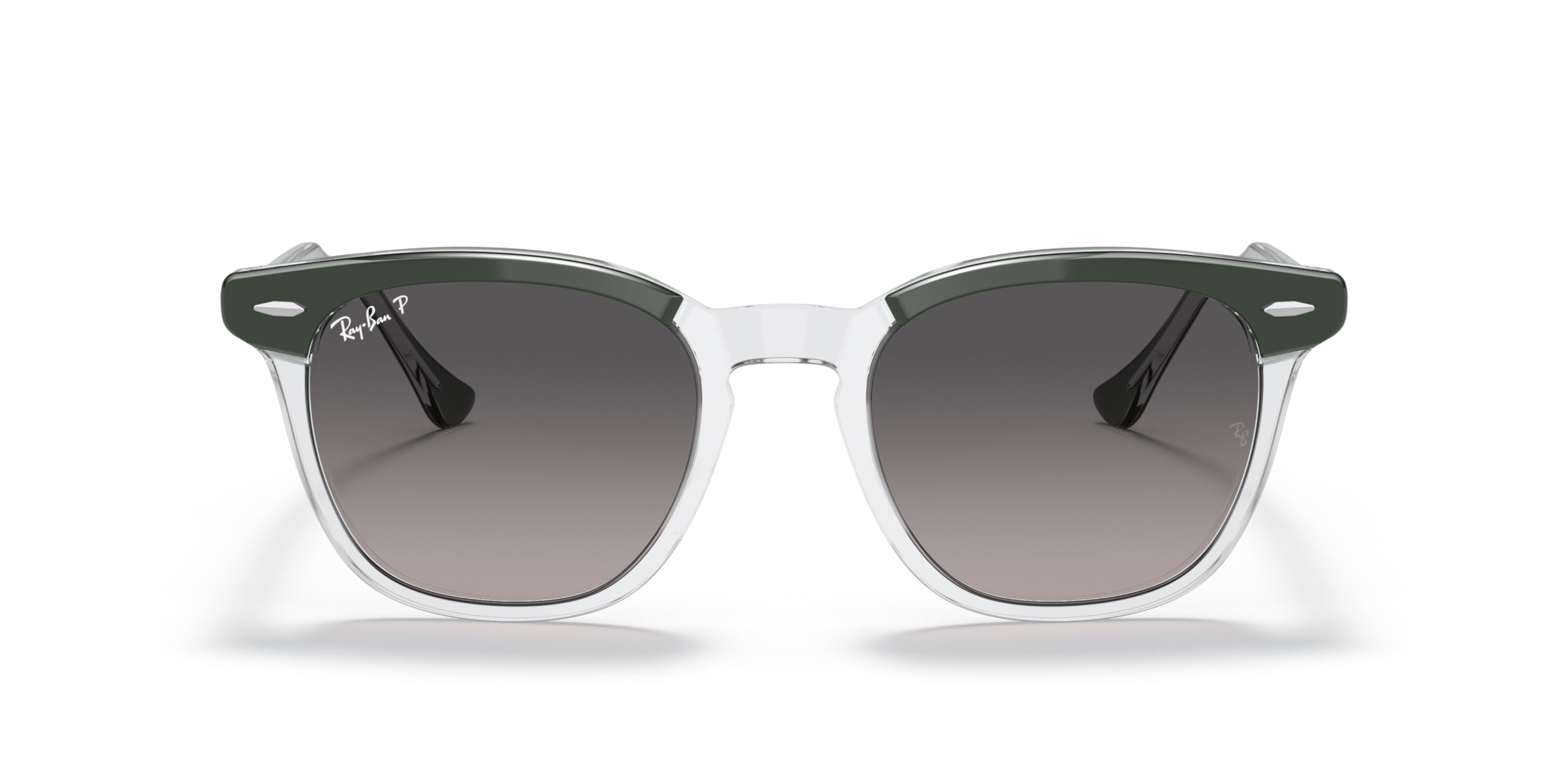 Ray-Ban Unisex Sunglasses Green On Transparent Frame, Grey Lenses, 52MM