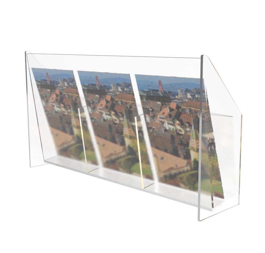 FixtureDisplays® 4 X 6 Post Card Greeting Card Notebook Display Slot Width 4.3" Clear Countertop 10853-CARD-NPF