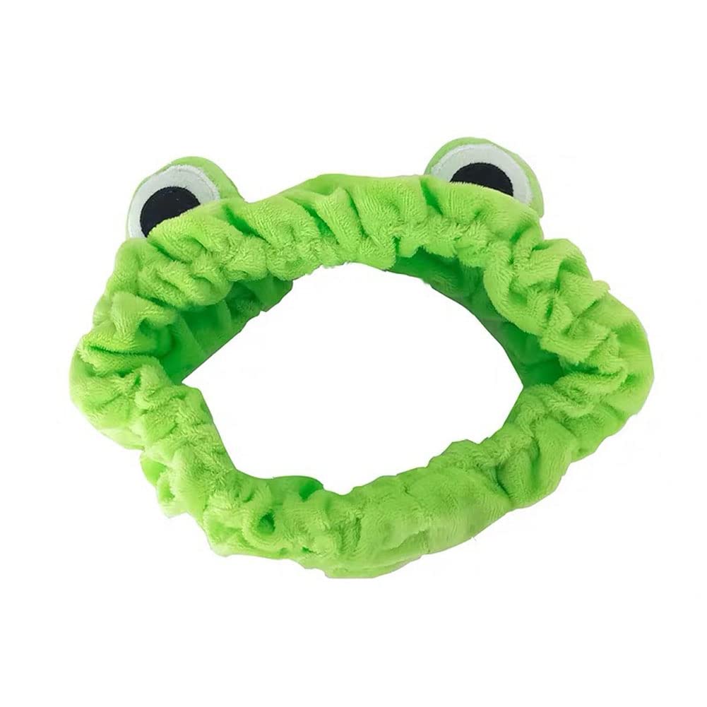 Cute Green Funny Frog Headband, Elastic Face Washing Hair Band and Turban Wrap