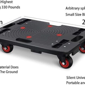 Uholan Set of Two Dolly Hand Truck Folding Cart with Wheels Easy Storage 360° Swivel Wheels Pulling Goods Mute Portable Load Bearing 660lb