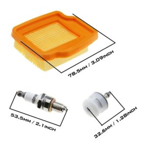 Air Fuel Filter Spark Plug Kit for Stihl KM94 KM94R KM94RC SP92 Replacement, Lawn Mower Parts 4 Pcs