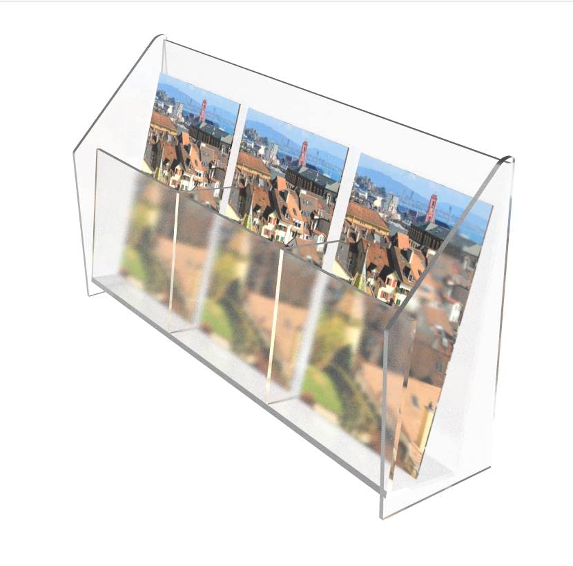 FixtureDisplays® 4 X 6 Post Card Greeting Card Notebook Display Slot Width 4.3" Clear Countertop 10853-CARD-NPF