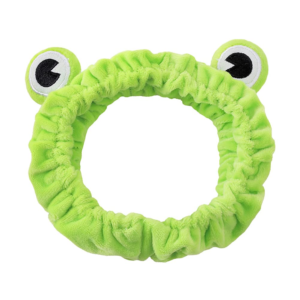 Cute Green Funny Frog Headband, Elastic Face Washing Hair Band and Turban Wrap