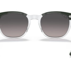 Ray-Ban Unisex Sunglasses Green On Transparent Frame, Grey Lenses, 52MM