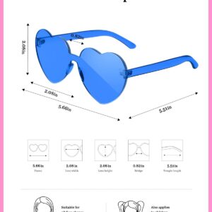 Gaiatop Heart Sunglasses for Women Candy Color Transparent Rimless Heart Glasses for Girls Cute Heart Shaped Sunglasses