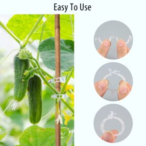 Tomato Clips, Plastic Trellis Clips, 100 Pcs Plant Support Clips, Grape Vine Tomato Vine, Garden Clips to Grow Upright Makes Plants Healthier for Tomato Cucumber Grape Vegetables Plants