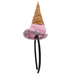 Nicky Bigs Novelties Unisex Adult Food Vendor Ice Cream Cone Mini Hat on Headband Parlor Costume Party Supplies