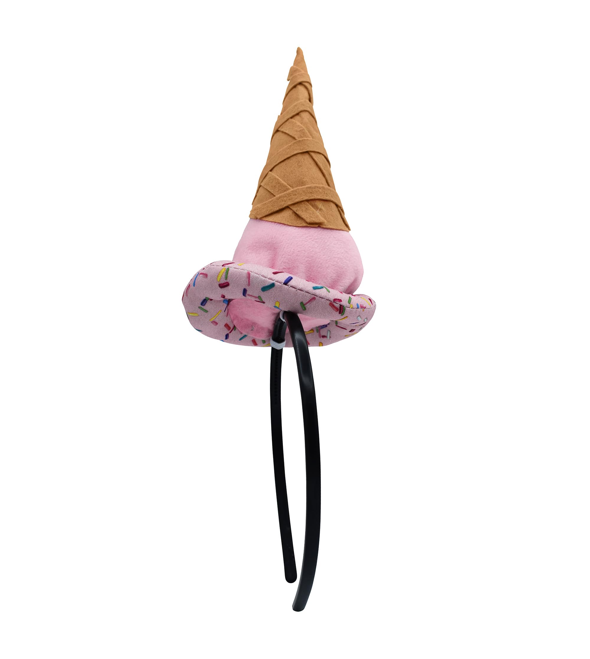 Nicky Bigs Novelties Unisex Adult Food Vendor Ice Cream Cone Mini Hat on Headband Parlor Costume Party Supplies