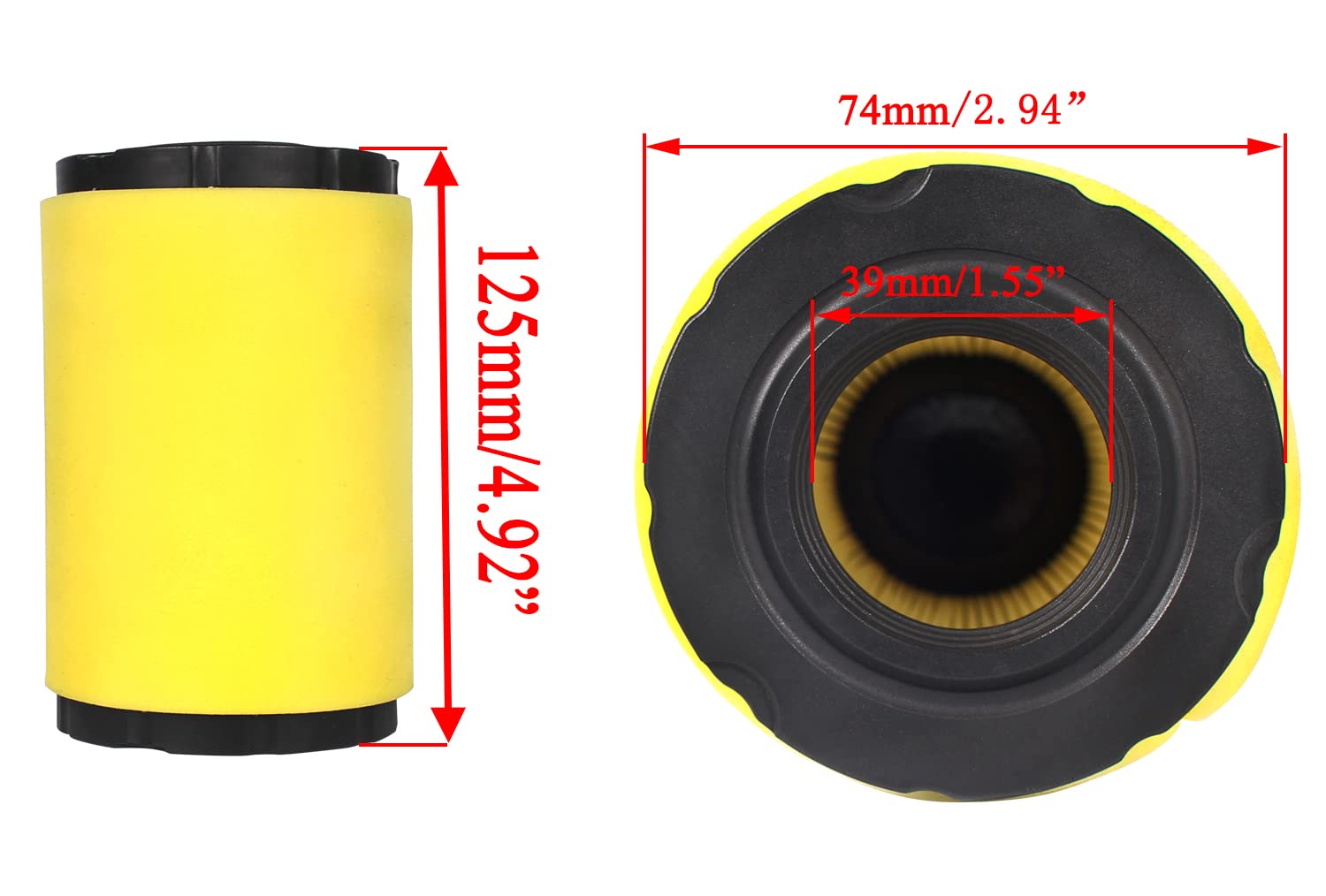 YTH24V48 Air Filter Fuel Filter for Husqvarna YTH22V46 YTH24V54 YTA24V48 YTA22V46 Poulan Pro PP20VA46 PB185A42 46’’ 48’’ Mower w/ 17.5hp 19.5hp 20hp 21hp B&S Engine (Pack of 2)