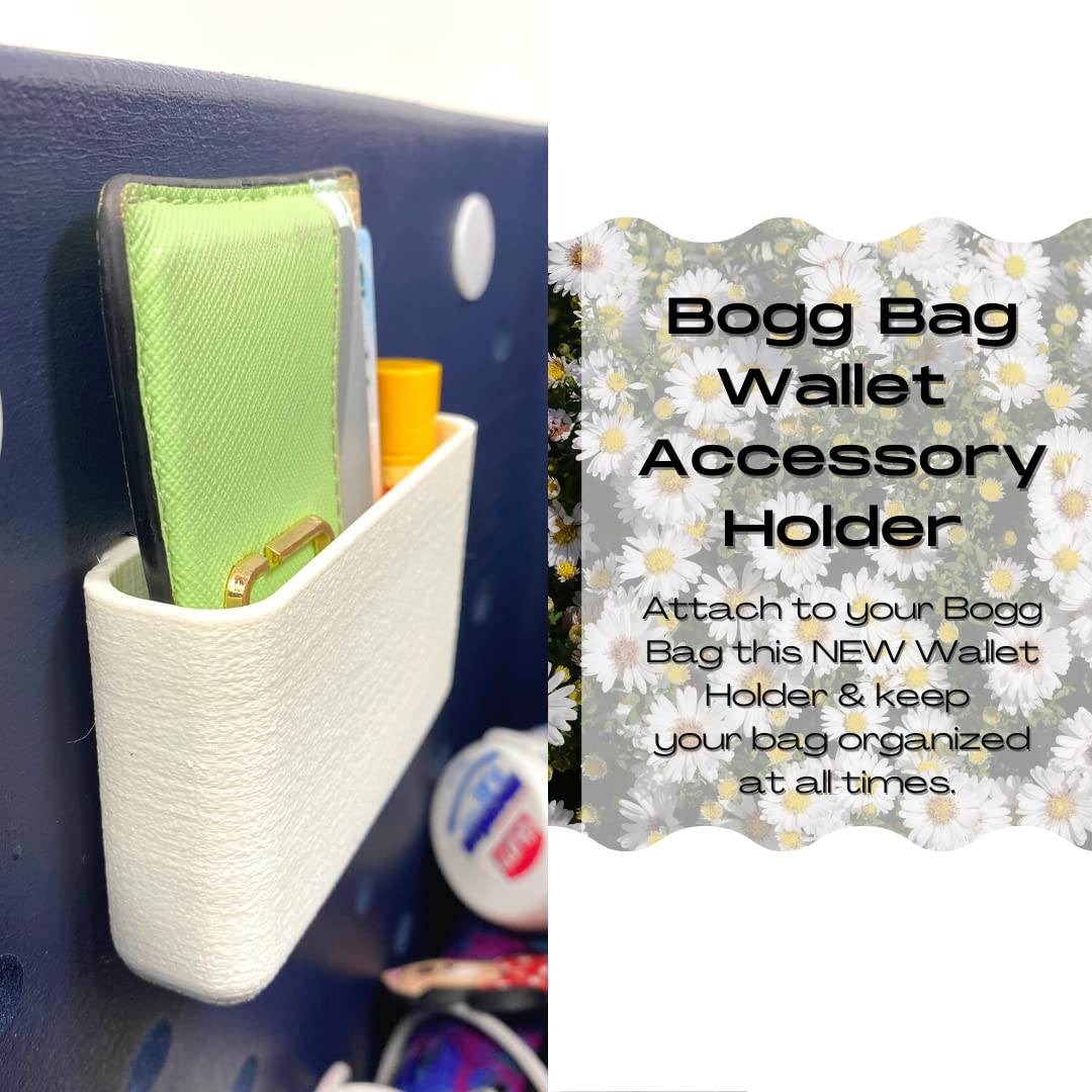 FRESHe BAGLETS - Wallet Holder Organizer Charm Accessory Compatible with Bogg Bags - Keep Wallet Handy with your Tote Bag - Fits Inside of the Bag - Multiple Color Options! (White)