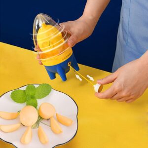 Golden Egg Maker Manual Puller, Portable Egg Spinner Scrambler in Shell for Boiled Golden Eggs, Silicone Shaker Whisk Yolk Mixer with Drawstring, Egg Homogenizer for Kitchen Cooking