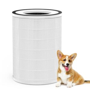 afloia washable & removable pet replacement filter, 360° 3-stage filtration, compatible with kilo/kilopro/miro/miropro air purifiers