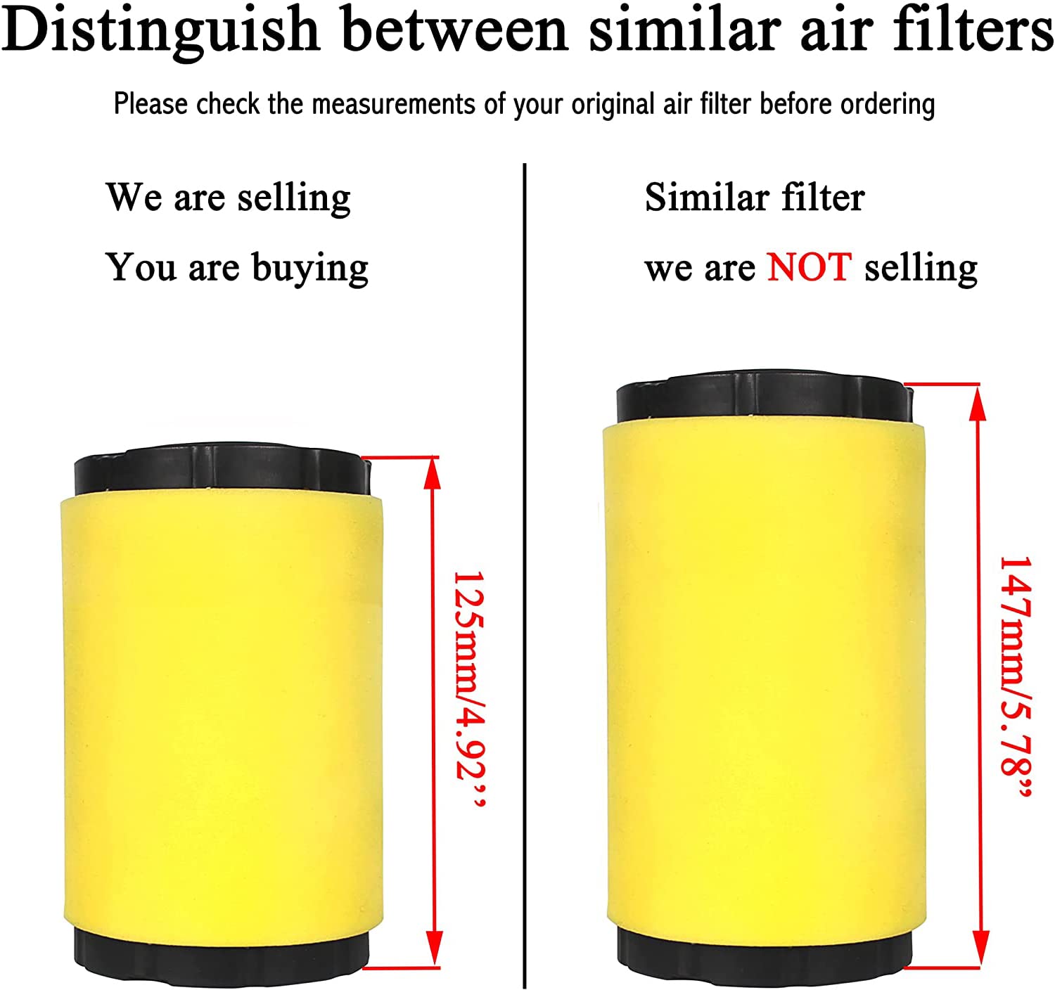 E100 E140 Air Filter Oil Filter Tune Up Kit for John Deer D140 D105 D110 D130 D100 D125 E130 E150 46’’ 48’’ Mower w/ 17.5hp 19.5hp 20hp 21hp Engine