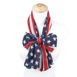 E-Clover Scarfs for Women American Flag Scarf Patriotic Scarves Beach Wraps for Summer Fall USA 4th of July Gifts