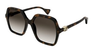 gucci gg1072s dark havana/brown shaded 56/19/145 women sunglasses