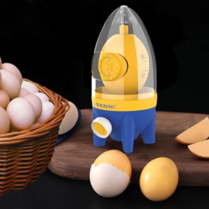 Golden Egg Maker Manual Puller, Portable Egg Spinner Scrambler in Shell for Boiled Golden Eggs, Silicone Shaker Whisk Yolk Mixer with Drawstring, Egg Homogenizer for Kitchen Cooking