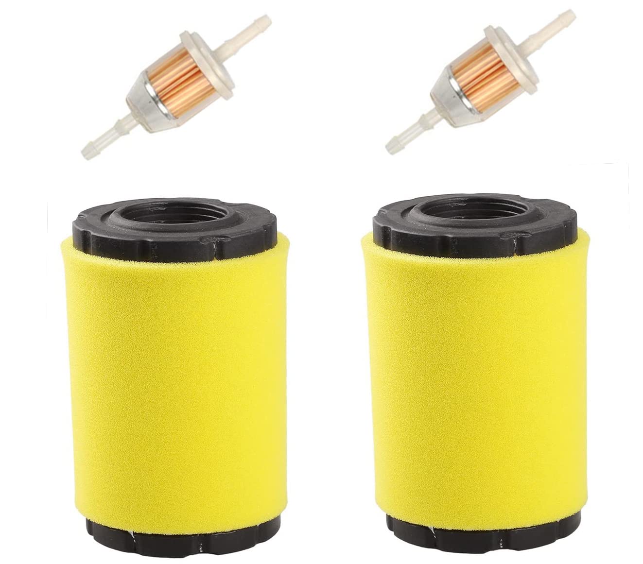 YTH24V48 Air Filter Fuel Filter for Husqvarna YTH22V46 YTH24V54 YTA24V48 YTA22V46 Poulan Pro PP20VA46 PB185A42 46’’ 48’’ Mower w/ 17.5hp 19.5hp 20hp 21hp B&S Engine (Pack of 2)