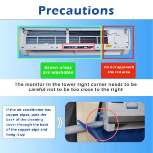 Air Conditioner Cleaning Cover Kit, Waterproof Wall Mounted Split Air Conditioner Dust Washing Clean Cover with 2.4mWater Pipe - Mini Split Clean Bag for Household 1~1.5P(size:135x60cm)