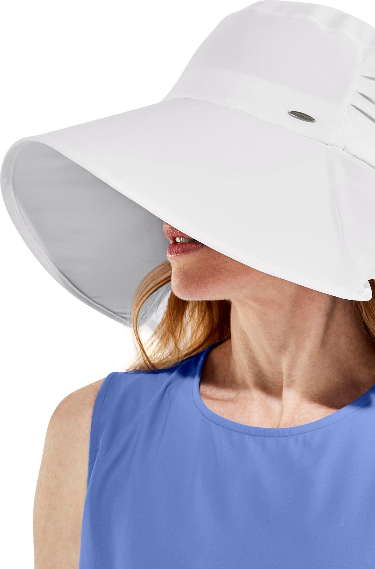 Coolibar UPF 50+ Women's Anastasia Elegant Full Coverage Hat - Sun Protective (One Size- White)