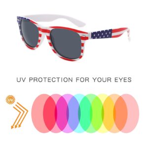 YQVIE Bulk American Flag Sunglasses Retro 90s Style Sunglasses for Men Women Independence Day Party Supplies UV400 Protection (20Pack)