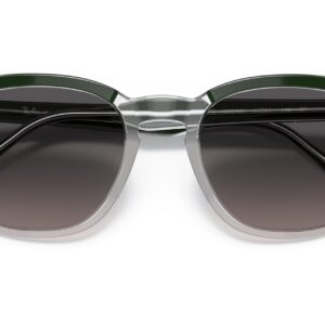 Ray-Ban Unisex Sunglasses Green On Transparent Frame, Grey Lenses, 52MM