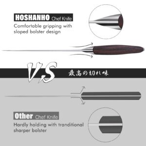 HOSHANHO Kitchen Knife in Japanese Steel AUS-10, High-Class Chef's Knife 8 inch Professional Cooking Knife, Non-slip Ultra Sharp Knife with Ergonomic Handle