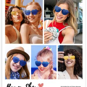 Gaiatop Heart Sunglasses for Women Candy Color Transparent Rimless Heart Glasses for Girls Cute Heart Shaped Sunglasses