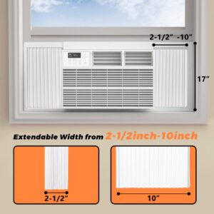 GCGOODS Window AC Side Panels with Double Layer, Insulation Window Air Conditioner Side Panel Kit, Ajustable Fits Up to 17 inch H x 10 inch W, 2 Pack