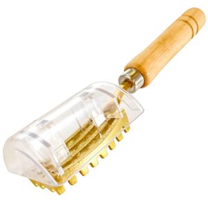 fish scale remover with box with brass serrated sawtooth and wooden handles from tsubame-sanjo, japan【yamasan】