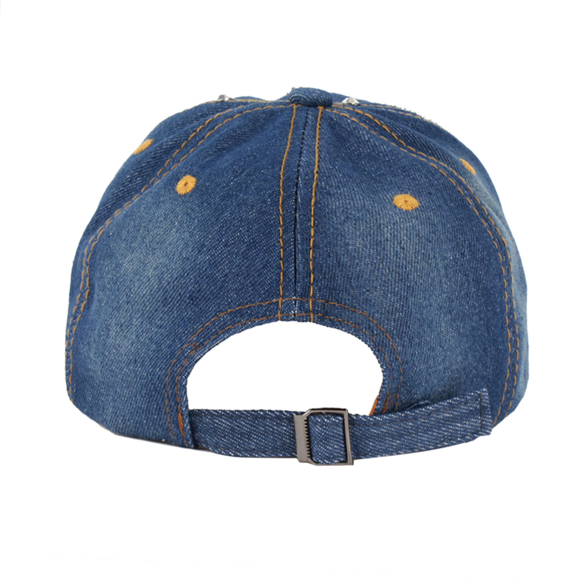 Hoce Fashion Rhinestone Denim Baseball Cap Studded Bling Hat for Women