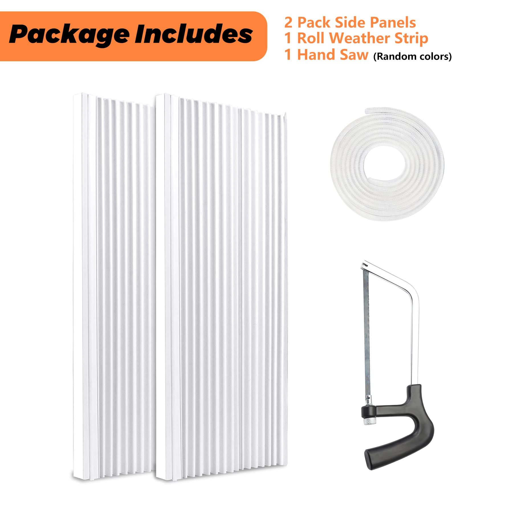 GCGOODS Window AC Side Panels with Double Layer, Insulation Window Air Conditioner Side Panel Kit, Ajustable Fits Up to 17 inch H x 10 inch W, 2 Pack