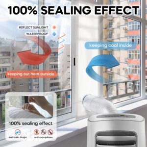 LOVIGA Portable Air Conditioner Window Kit, Window Vent Kit Seal Kit for Portable Air Conditioner Dryer, 10x40~64 Inch Length Adjustable 2022 Upgraded 100% Sealing Waterproof Easy to Install