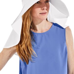 Coolibar UPF 50+ Women's Anastasia Elegant Full Coverage Hat - Sun Protective (One Size- White)