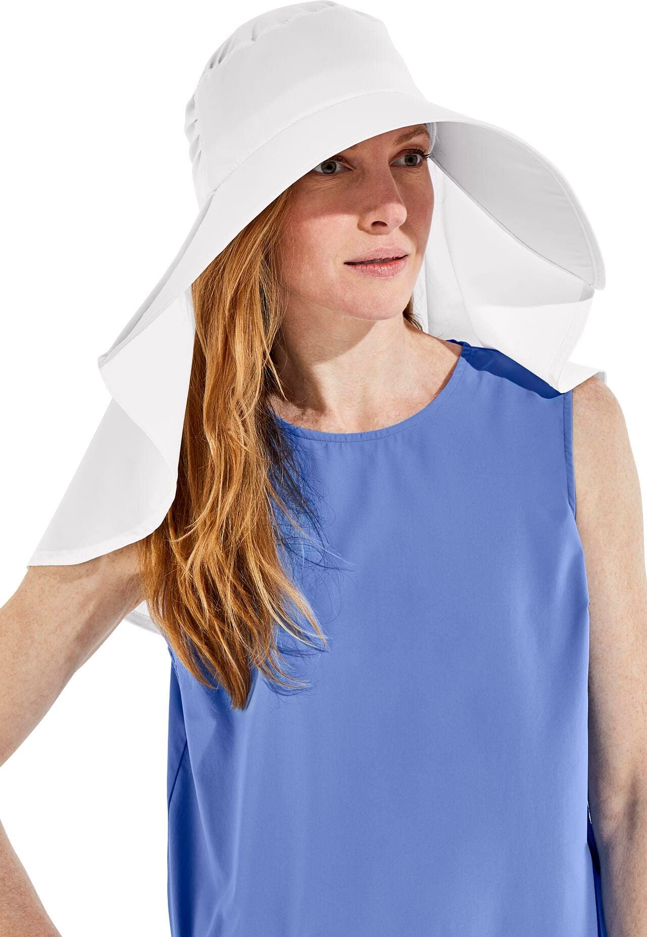 Coolibar UPF 50+ Women's Anastasia Elegant Full Coverage Hat - Sun Protective (One Size- White)